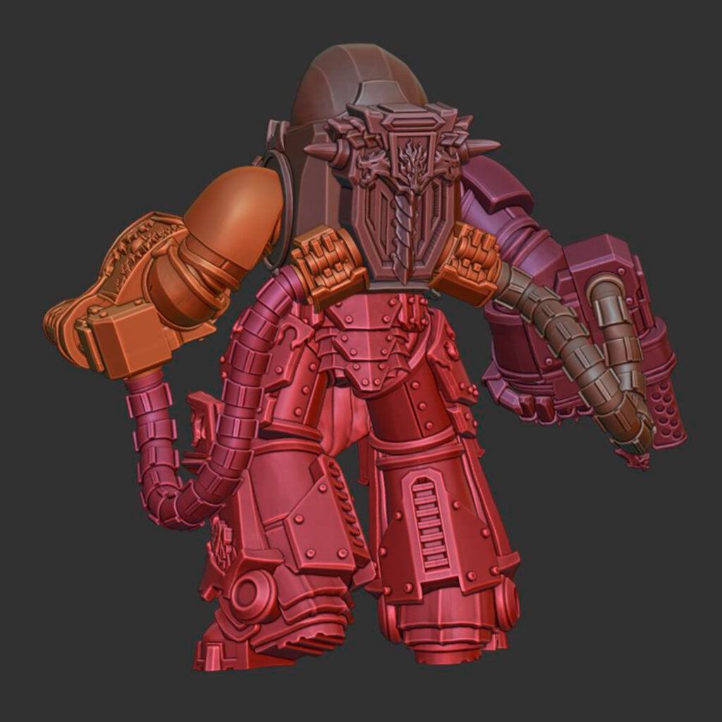 Flame Knights Dragon Armor Squad, proxy miniature, 28mm heroic scale unpainted resin, view 6