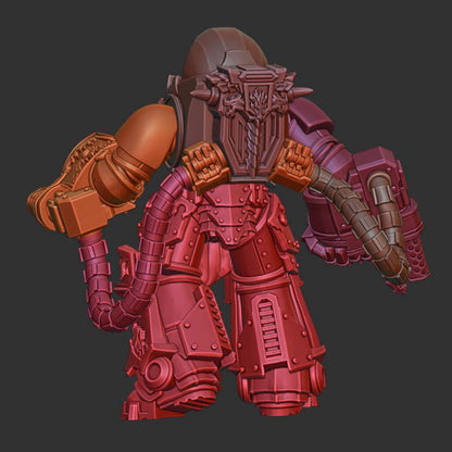 Flame Knights Dragon Armor Squad, proxy miniature, 28mm heroic scale unpainted resin, view 6