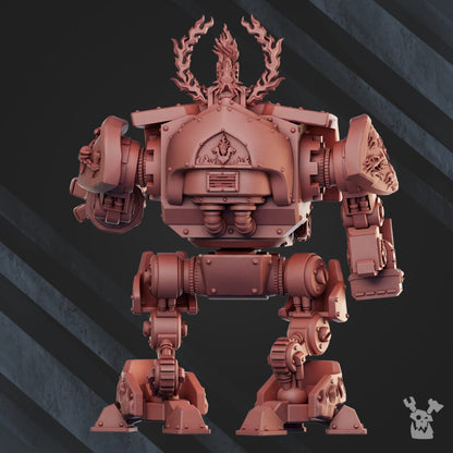 Flame Knights Dreadscout, proxy miniature, walker, 28mm heroic scale unpainted resin, view 3