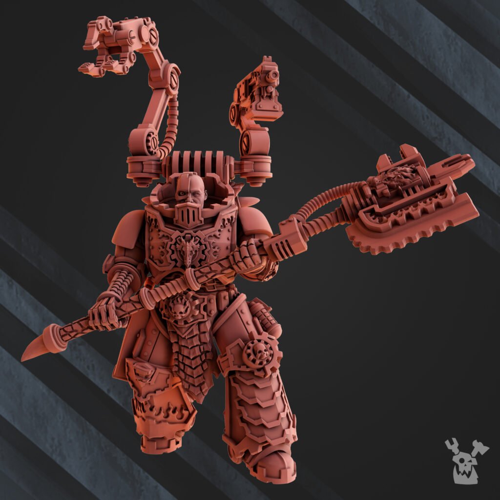 Flame Knights Engineer, proxy miniature, character, 28mm heroic scale unpainted resin
