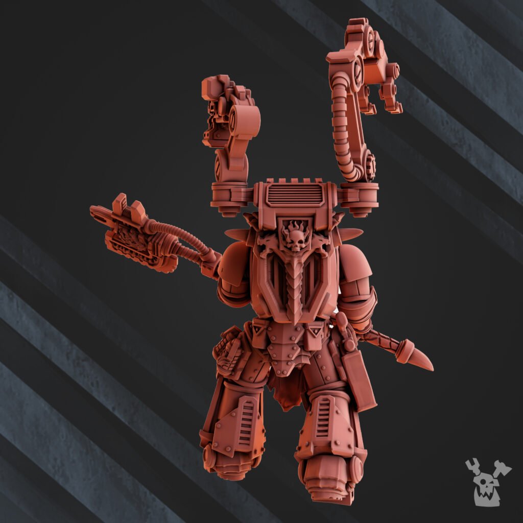 Flame Knights Engineer, proxy miniature, character, 28mm heroic scale unpainted resin, view 2