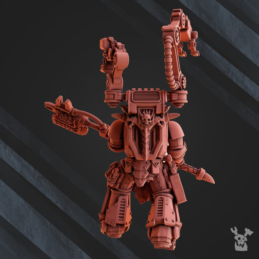 Flame Knights Engineer, proxy miniature, character, 28mm heroic scale unpainted resin, view 2