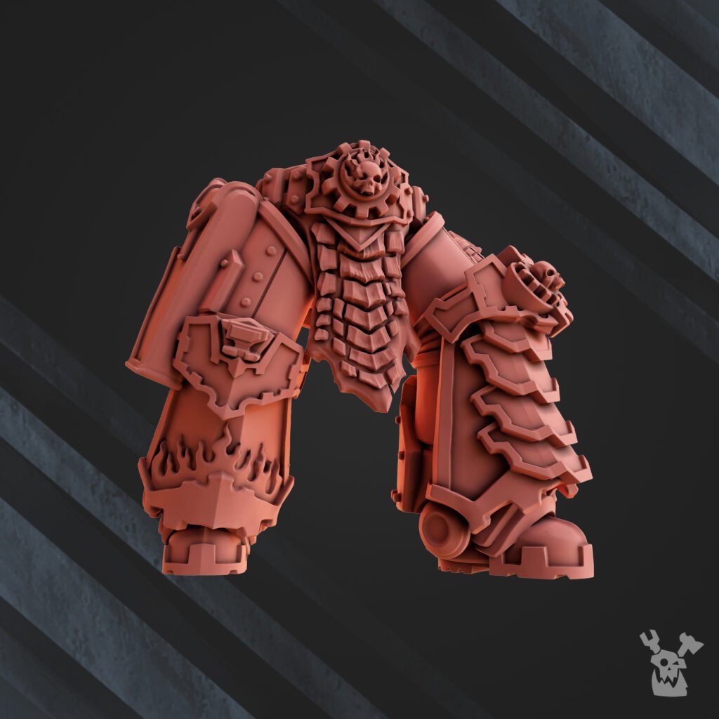 Flame Knights Engineer, proxy miniature, character, 28mm heroic scale unpainted resin, view 3