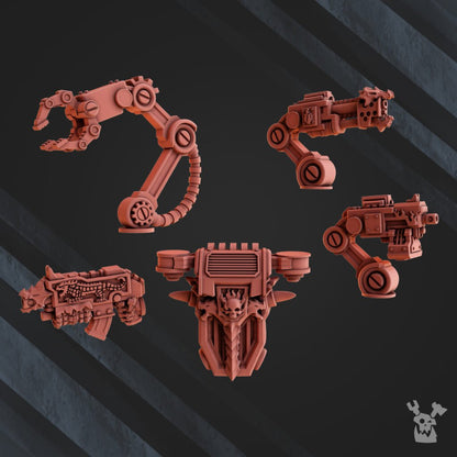 Flame Knights Engineer, proxy miniature, character, 28mm heroic scale unpainted resin, view 6