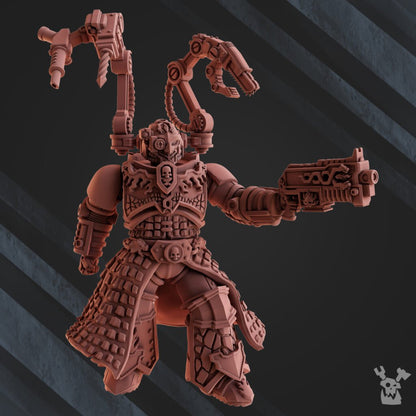 Flame Knights Medic And Injured Warrior, proxy miniature, character, 28mm heroic scale unpainted resin