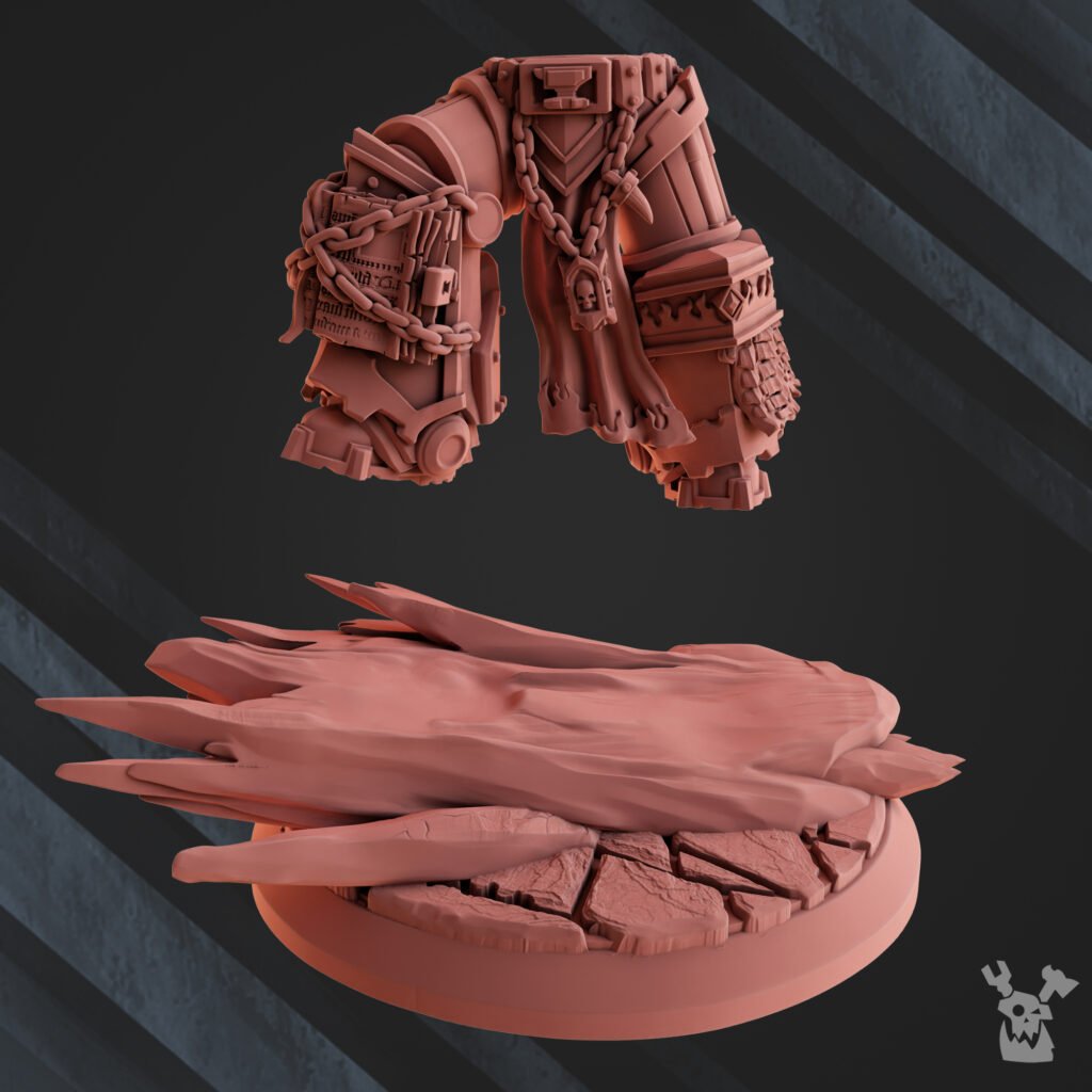 Flame Knights Scribesman, proxy miniature, character, 28mm heroic scale unpainted resin, view 4
