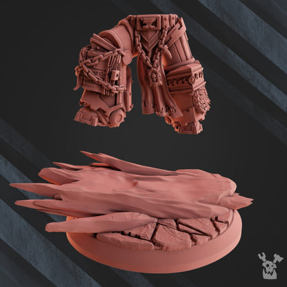 Flame Knights Scribesman, proxy miniature, character, 28mm heroic scale unpainted resin, view 4