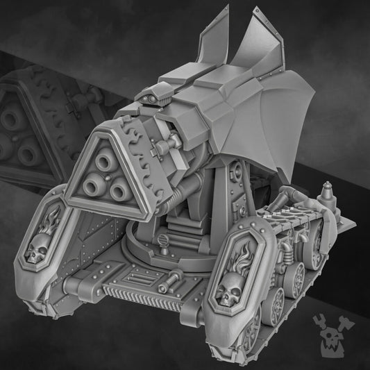 Flame Knights Stormcannon, proxy miniature, artillery, 28mm heroic scale unpainted resin