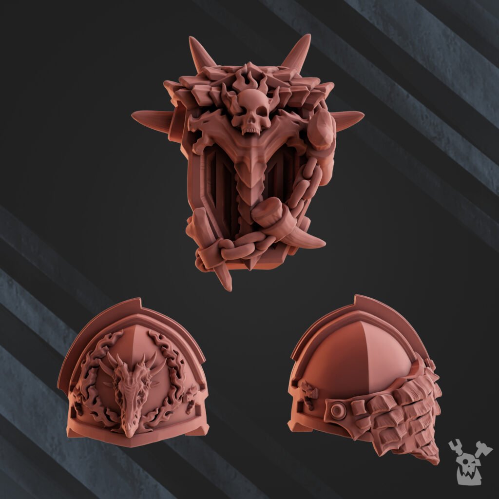 Flame Knights Vexillary, proxy miniature, character, 28mm heroic scale unpainted resin, view 5