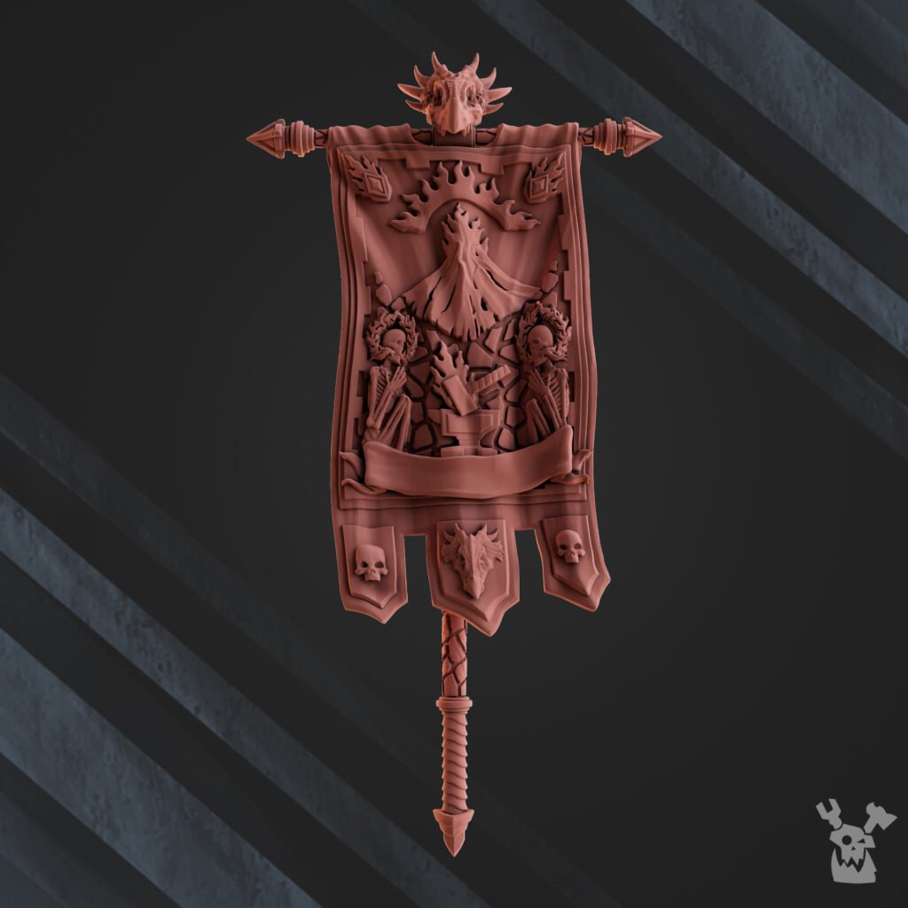 Flame Knights Vexillary, proxy miniature, character, 28mm heroic scale unpainted resin, view 6