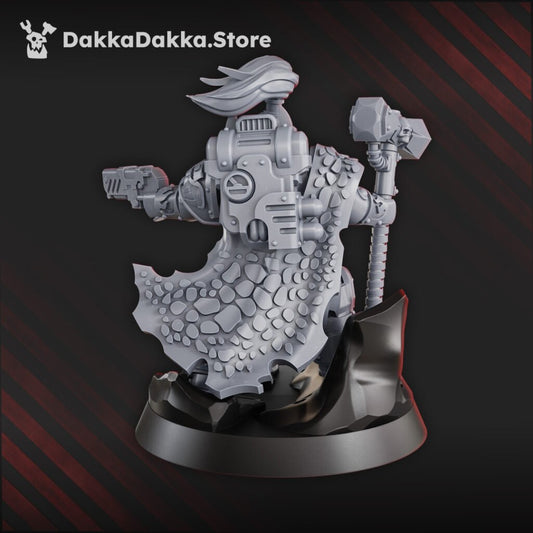 Flame Knights Agadrax The Forgefire, proxy miniature, character, 28mm heroic scale unpainted resin, view 2