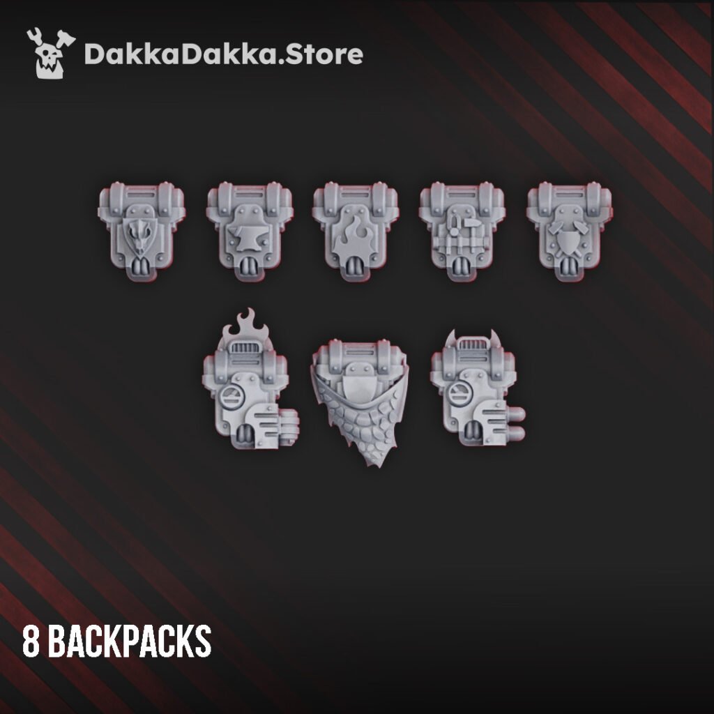 Flame Knights Warriors Storm Squad With Jetpacks Disassembled, proxy miniature, 28mm heroic scale unpainted resin, view 6