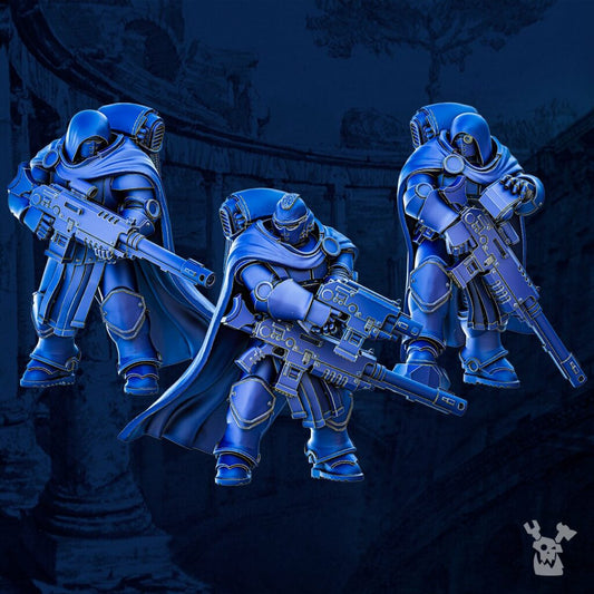 Ultra Knights Acer Oculus Scout Snipers Squad, proxy miniature, 28mm heroic scale unpainted resin