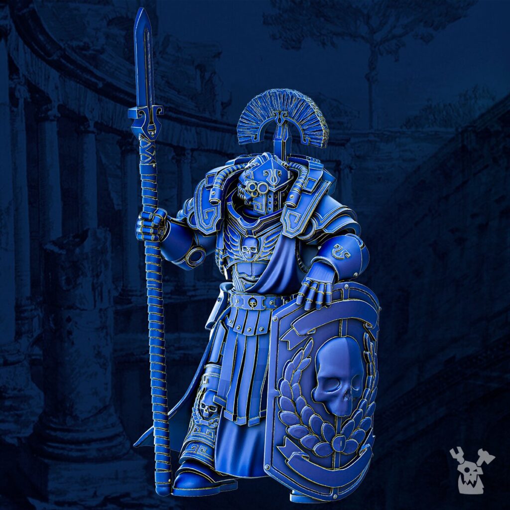 Ultra Knights Agamemnon The Cohorte Commander, proxy miniature, character, 28mm heroic scale unpainted resin