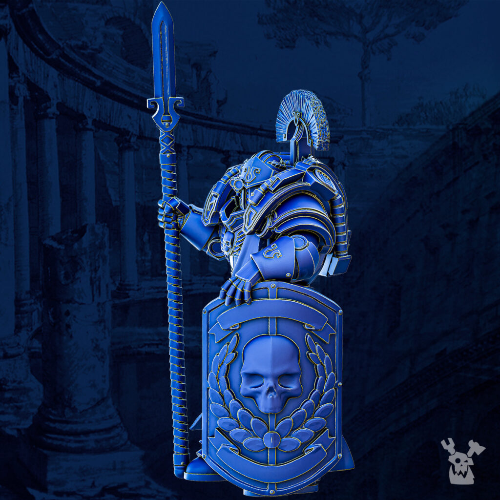 Ultra Knights Agamemnon The Cohorte Commander, proxy miniature, character, 28mm heroic scale unpainted resin, view 2