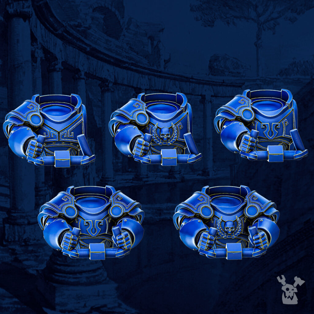 Ultra Knights Airus Cursors Squad, proxy miniature, 28mm heroic scale unpainted resin, view 5