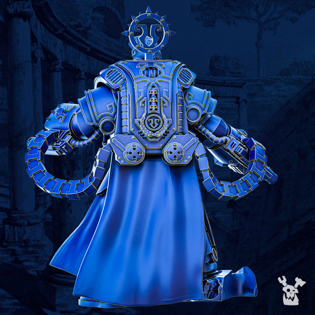 Ultra Knights Captain Veigar Prima Manus, proxy miniature, character, 28mm heroic scale unpainted resin, view 2