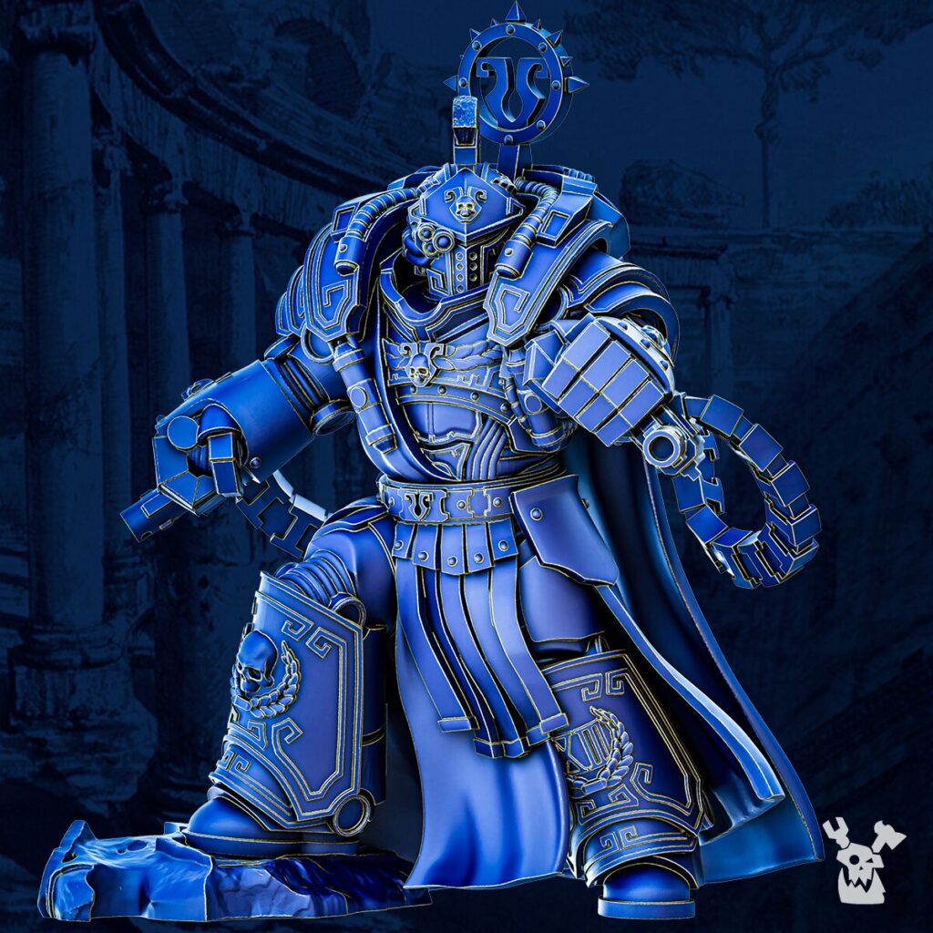 Ultra Knights Captain Veigar Prima Manus, proxy miniature, character, 28mm heroic scale unpainted resin, view 4