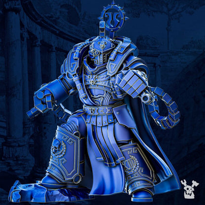 Ultra Knights Captain Veigar Prima Manus, proxy miniature, character, 28mm heroic scale unpainted resin, view 4