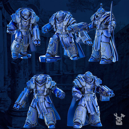 Ultra Knights Gravis Princeps Squad Build Kit, proxy miniature, 28mm heroic scale unpainted resin