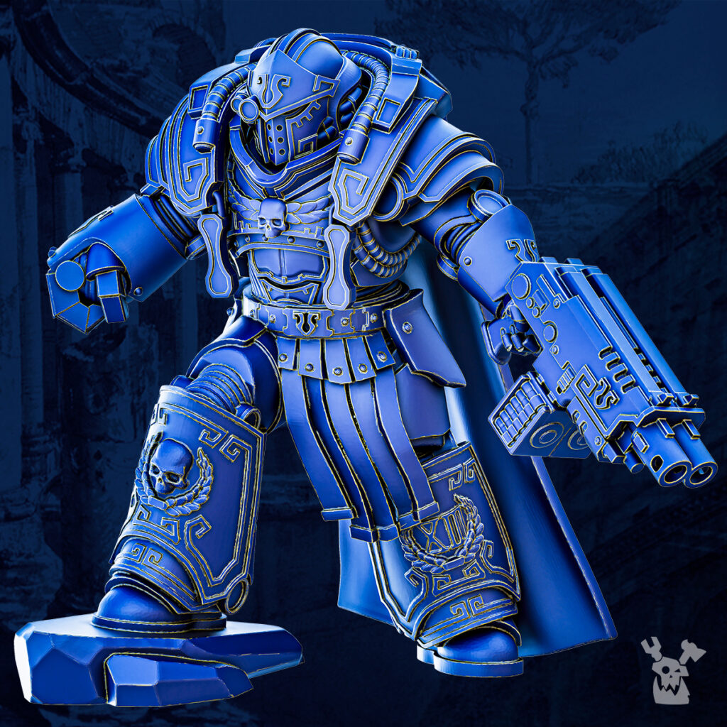 Ultra Knights Gravis Princeps Squad Build Kit, proxy miniature, 28mm heroic scale unpainted resin, view 2