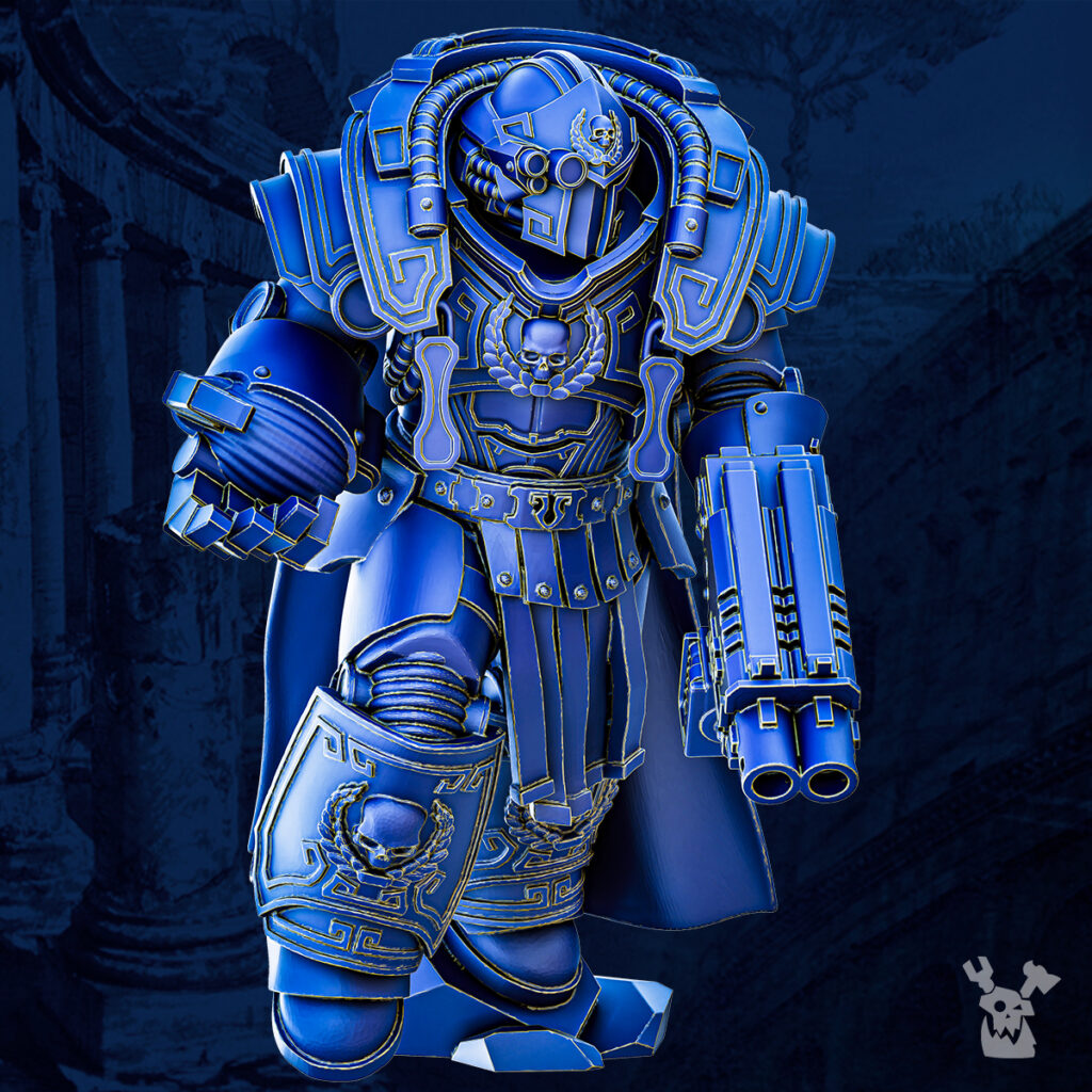 Ultra Knights Gravis Princeps Squad Build Kit, proxy miniature, 28mm heroic scale unpainted resin, view 3
