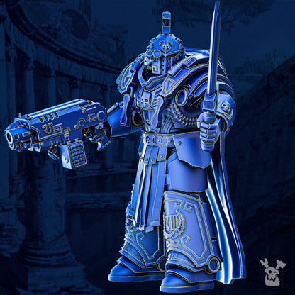 Ultra Knights Gravis Princeps Squad Build Kit, proxy miniature, 28mm heroic scale unpainted resin, view 4