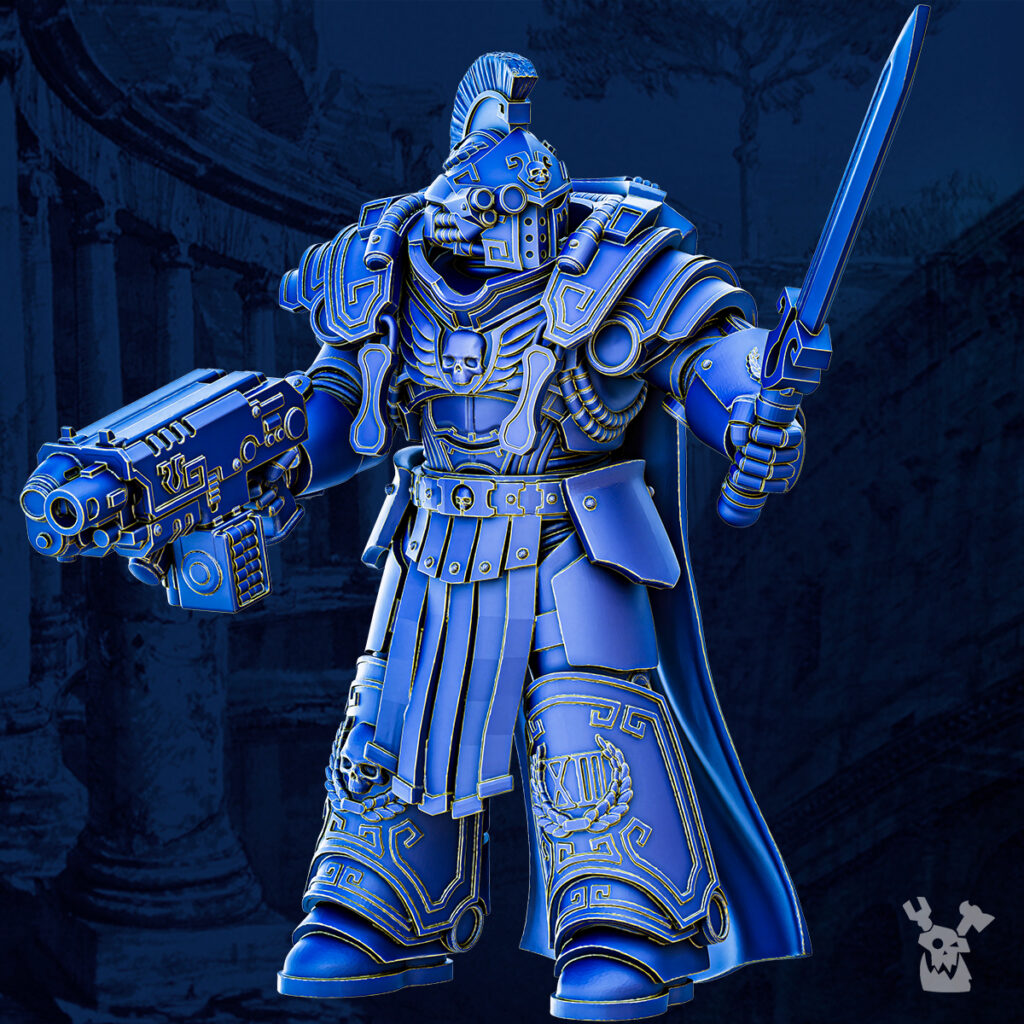 Ultra Knights Gravis Princeps Squad Build Kit, proxy miniature, 28mm heroic scale unpainted resin, view 5