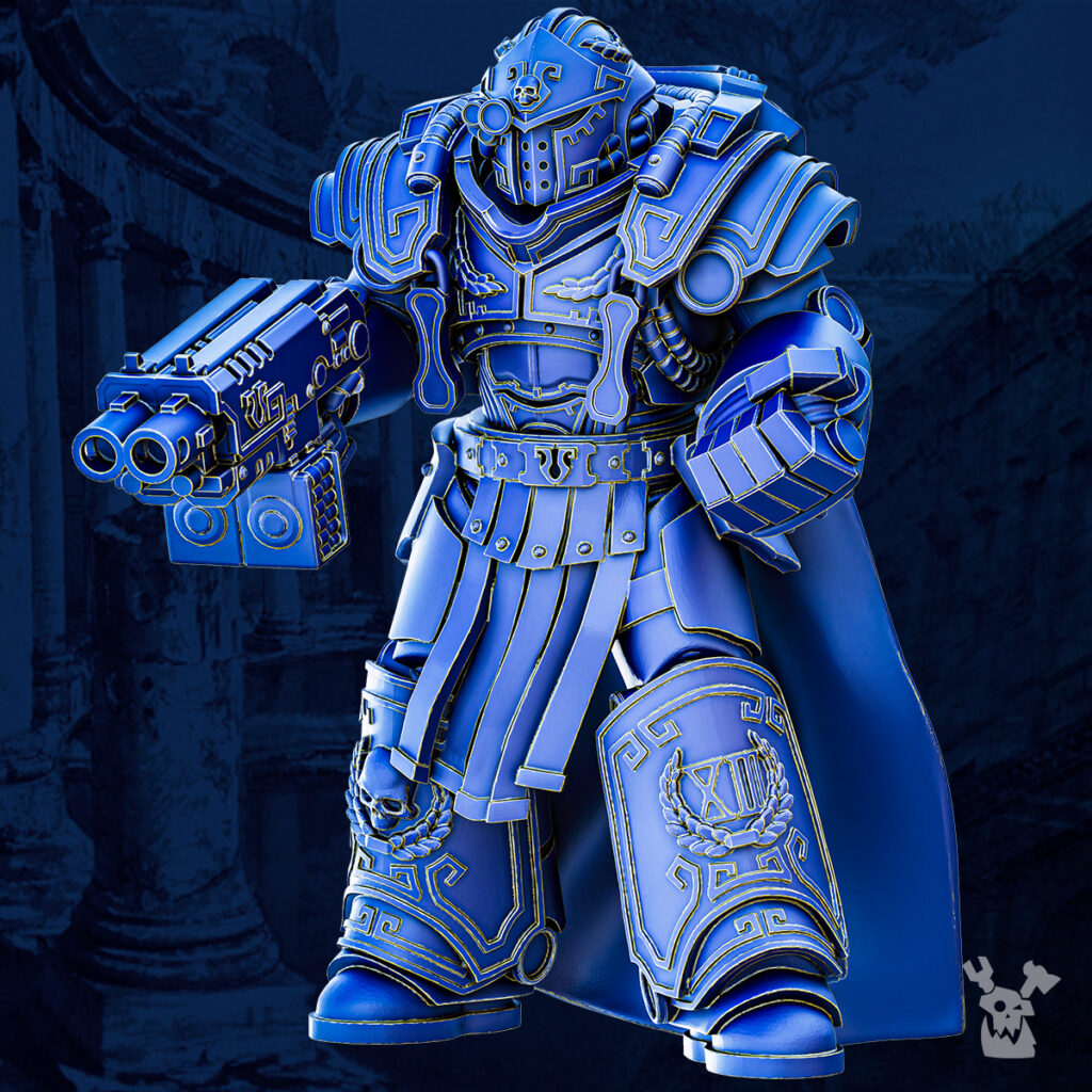Ultra Knights Gravis Princeps Squad Build Kit, proxy miniature, 28mm heroic scale unpainted resin, view 6