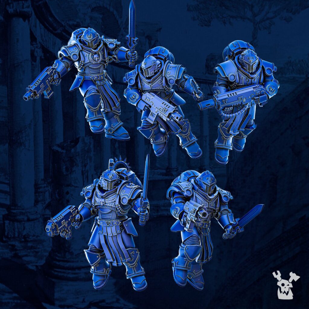 Ultra Knights Impetum Alis Squad Build Kit, proxy miniature, 28mm heroic scale unpainted resin