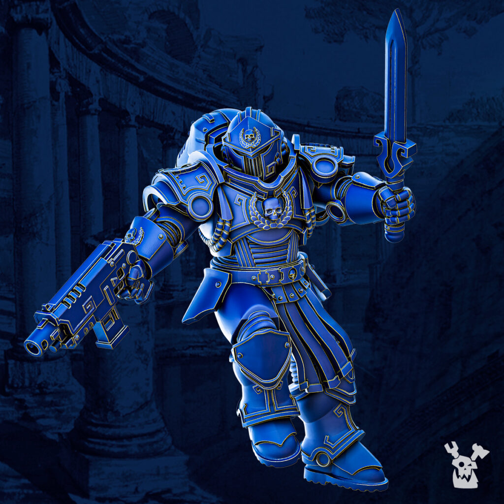 Ultra Knights Impetum Alis Squad Build Kit, proxy miniature, 28mm heroic scale unpainted resin, view 4