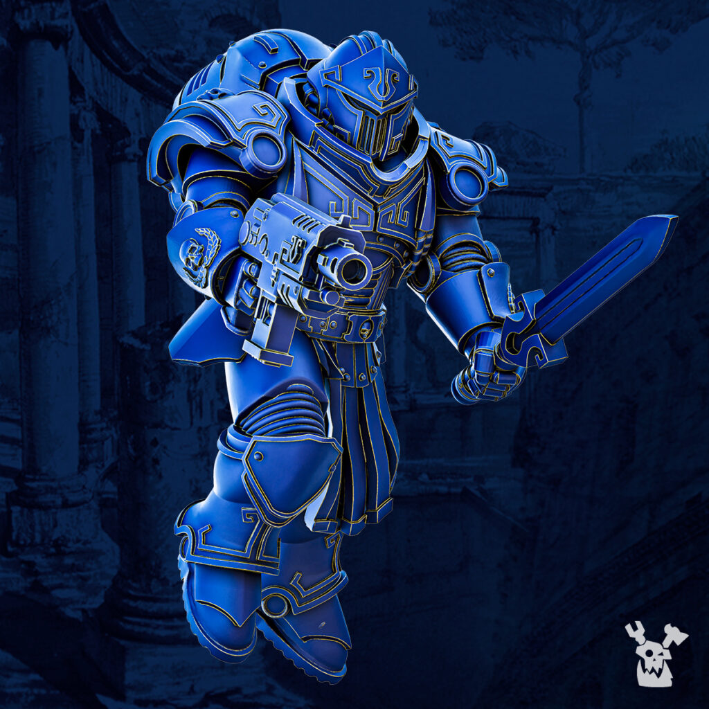 Ultra Knights Impetum Alis Squad Build Kit, proxy miniature, 28mm heroic scale unpainted resin, view 5