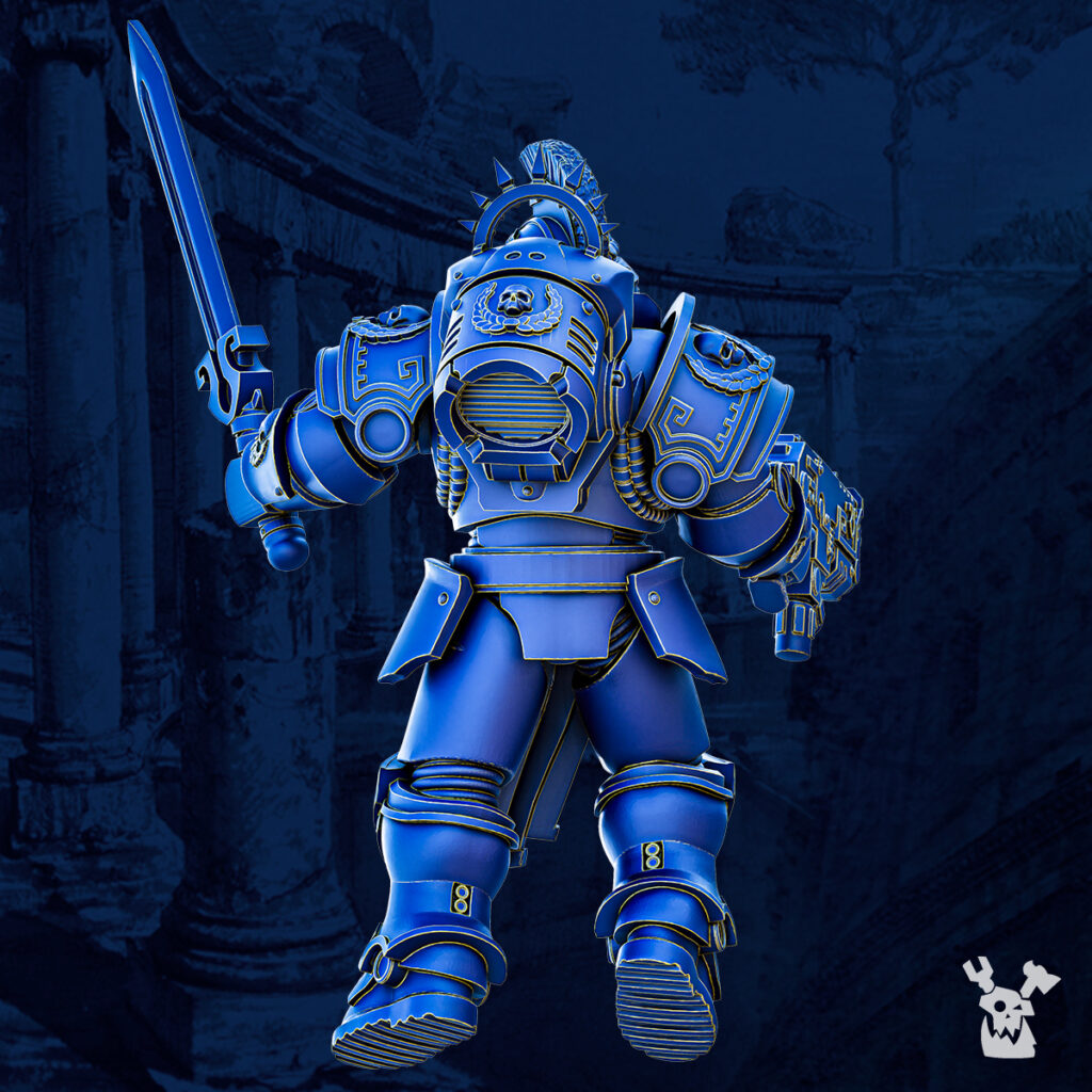 Ultra Knights Impetum Alis Squad Build Kit, proxy miniature, 28mm heroic scale unpainted resin, view 7