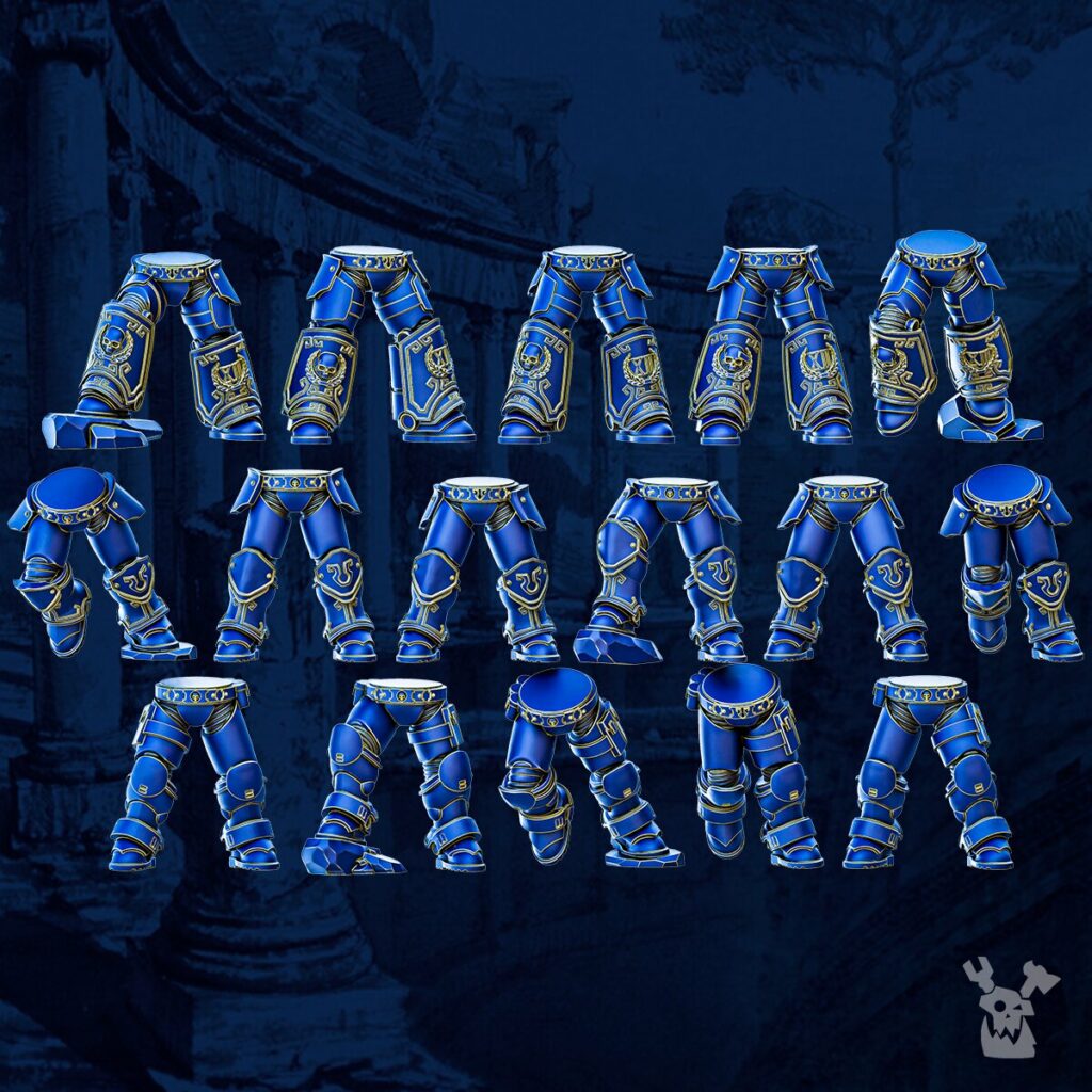 Ultra Knights Legs Pack, resin conversion bits, squad, 28mm heroic scale unpainted resin