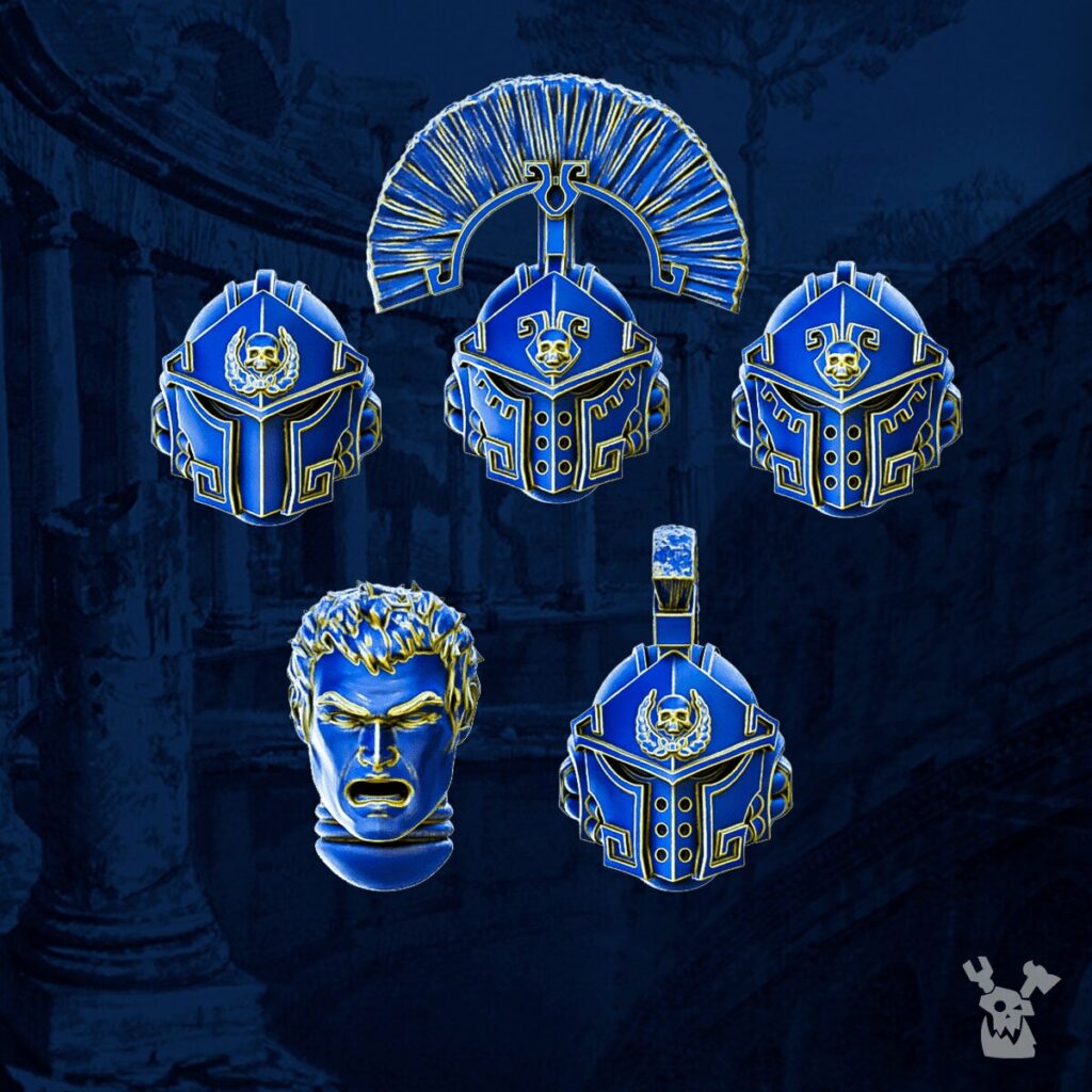 Ultra Knights Princeps Cohorte Heads V2, resin conversion bits, 28mm heroic scale unpainted resin