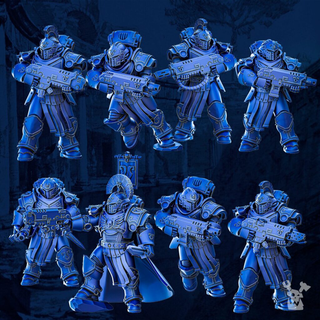 Ultra Knights Princeps Cohorte Squad Build Kit, proxy miniature, 28mm heroic scale unpainted resin