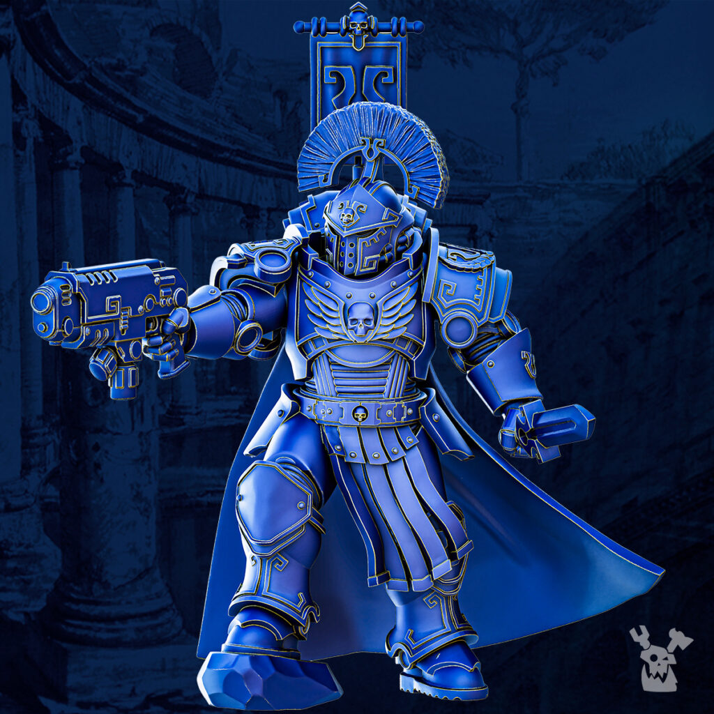 Ultra Knights Princeps Cohorte Squad Build Kit, proxy miniature, 28mm heroic scale unpainted resin, view 4
