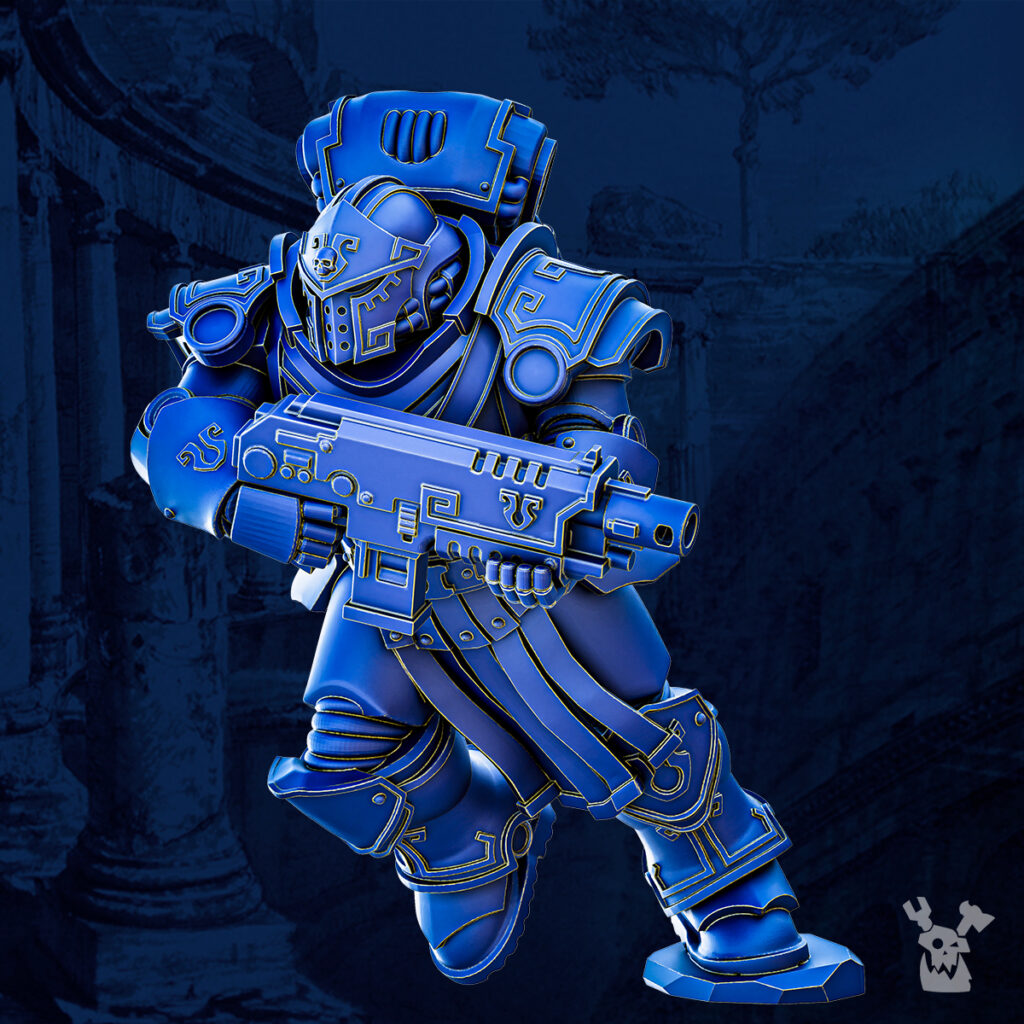 Ultra Knights Princeps Cohorte Squad Build Kit, proxy miniature, 28mm heroic scale unpainted resin, view 5
