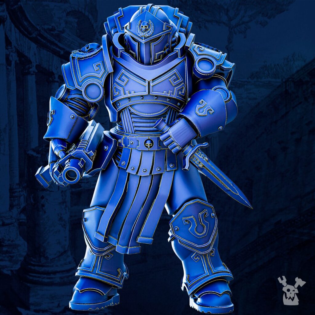 Ultra Knights Princeps Cohorte Squad Build Kit, proxy miniature, 28mm heroic scale unpainted resin, view 7