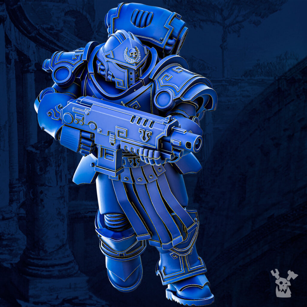 Ultra Knights Princeps Cohorte Squad Build Kit, proxy miniature, 28mm heroic scale unpainted resin, view 8