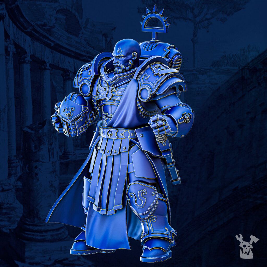 Ultra Knights Scipion Tribun Captain, proxy miniature, character, 28mm heroic scale unpainted resin, view 2