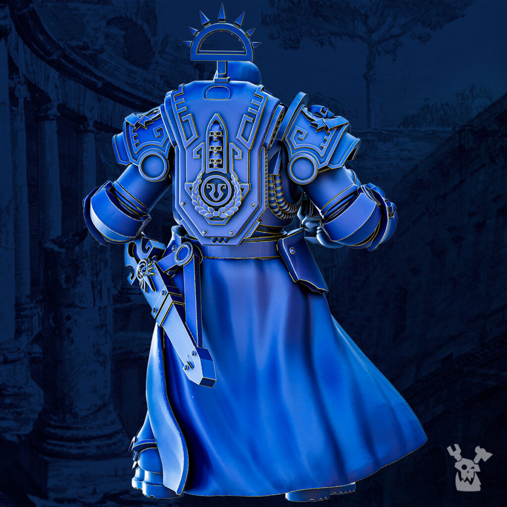 Ultra Knights Scipion Tribun Captain, proxy miniature, character, 28mm heroic scale unpainted resin, view 3