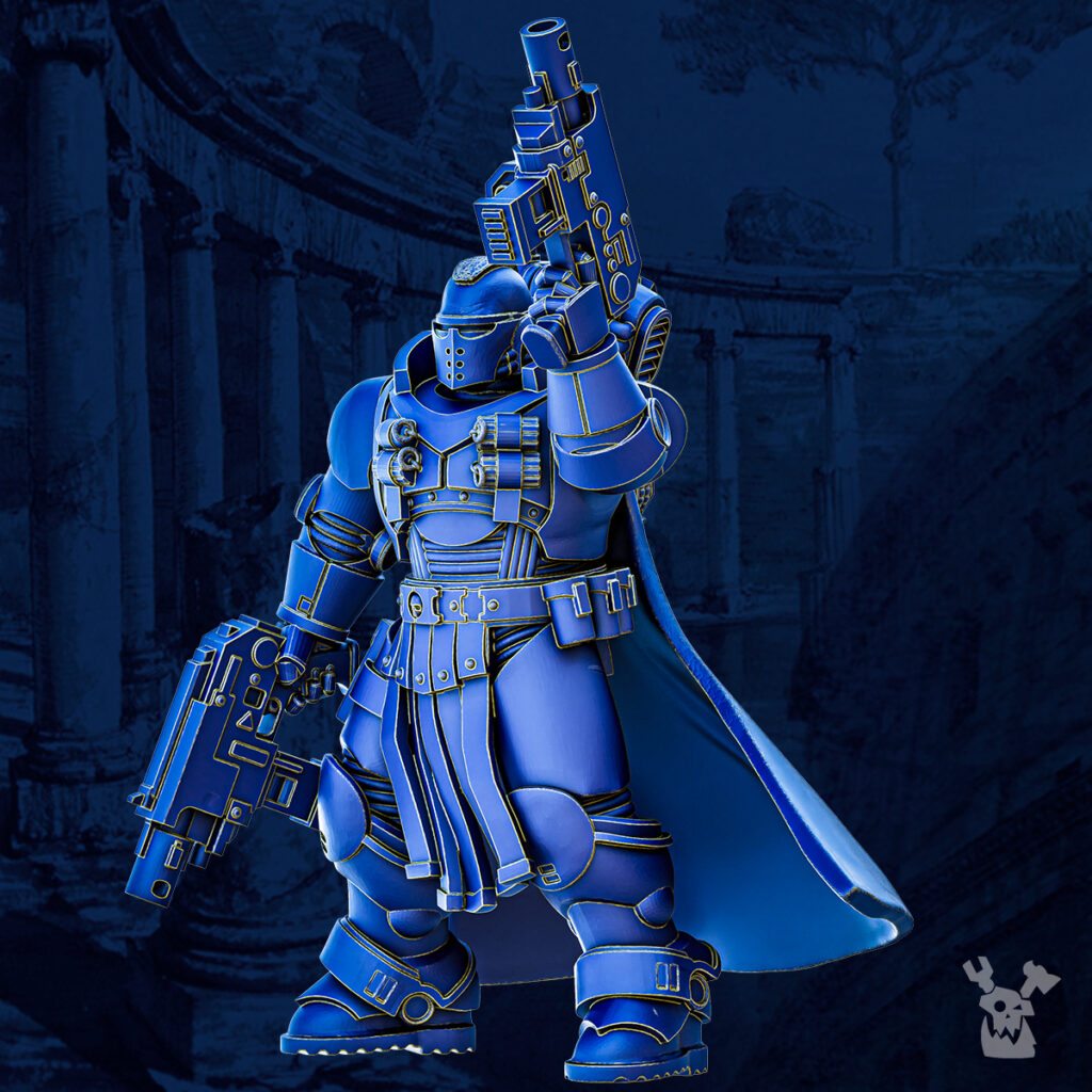 Ultra Knights Tacet Vestiga Lieutenant, proxy miniature, character, 28mm heroic scale unpainted resin, view 2