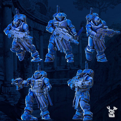 Ultra Knights Tacet Vestiga Squad Build Kit, proxy miniature, 28mm heroic scale unpainted resin