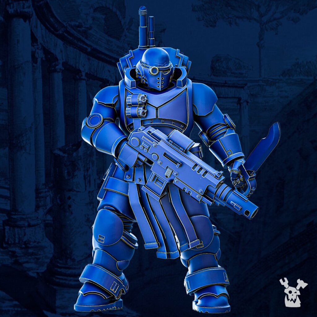 Ultra Knights Tacet Vestiga Squad Build Kit, proxy miniature, 28mm heroic scale unpainted resin, view 3