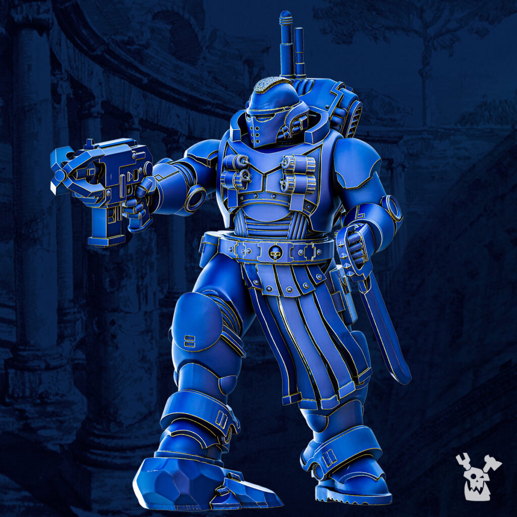 Ultra Knights Tacet Vestiga Squad Build Kit, proxy miniature, 28mm heroic scale unpainted resin, view 4
