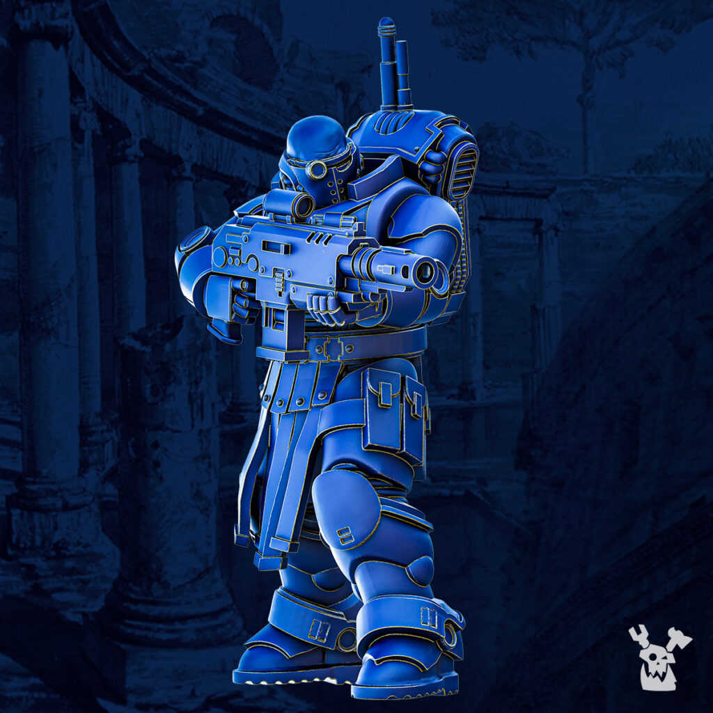 Ultra Knights Tacet Vestiga Squad Build Kit, proxy miniature, 28mm heroic scale unpainted resin, view 5