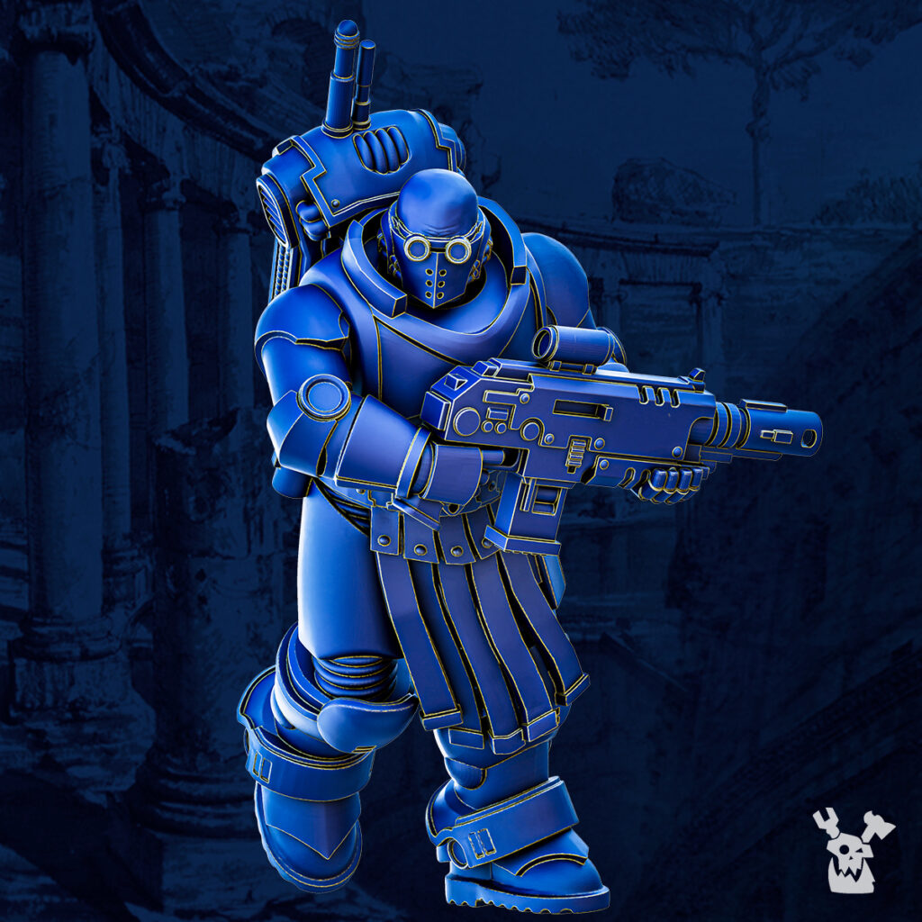 Ultra Knights Tacet Vestiga Squad Build Kit, proxy miniature, 28mm heroic scale unpainted resin, view 6
