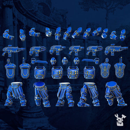 Ultra Knights Tacet Vestiga Squad Build Kit, proxy miniature, 28mm heroic scale unpainted resin, view 9
