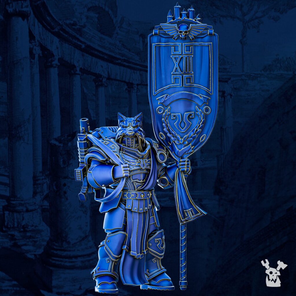 Ultra Knights Vexillum Bannerman, proxy miniature, character, 28mm heroic scale unpainted resin